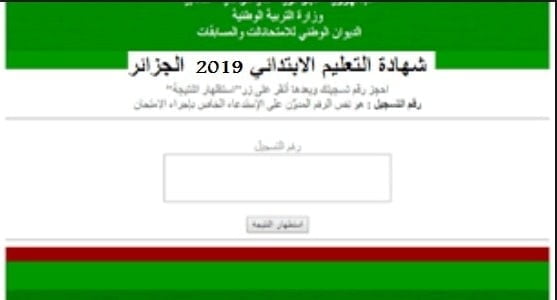 نتائج السانكيام 2019 نتائج شهادة التعليم الابتدائى الجزائر برقم التسجيل عبر موقع cinq.onec.dz