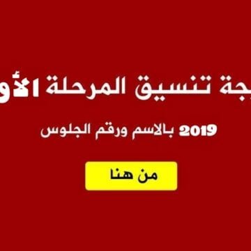 نتيجة تنسيق المرحلة الأولى للثانوية العامة 2019 عبر بوابة الحكومة المصرية للشعب العلمية والأدبية برقم الجلوس والرقم السري