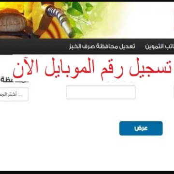 موقع إدارة دعم مصر لتسجيل رقم الموبايل وتحديث بطاقة التموين tamwin
