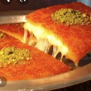 الطريقة الأصلية لعمل الكنافة النابلسية الناعمة السورية  بالفستق وتجهيز شربات الكنافة الجبنة