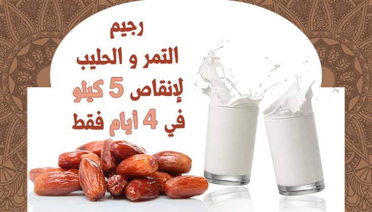رجيم التمر والحليب المذهل في حرق الدهون – تجارب إنقاص الوزن 5 كيلو في 4 أيام فقط