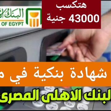 هتكسب 43000 جنية.. شهادة البنك الاهلي المصري الجديدة الأكبر فائدة بين البنوك سارع للشراء