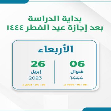 تاريخ اجازة عيد الفطر 1444 / 2023 لموظفي القطاع العام والبنوك بالمملكة العربية السعودية