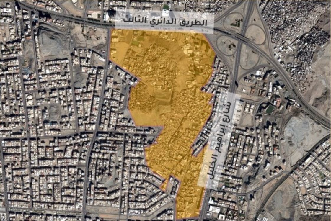 خريطة إزالة أحياء مدينة جده 1444 في المملكة العربية السعودية