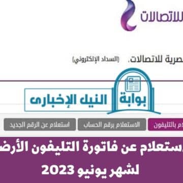 طريقة الاستعلام عن فاتورة التليفون الأرضي شهر يوليو 2023 من موقع الشركة المصرية للاتصالات إلكترونياً