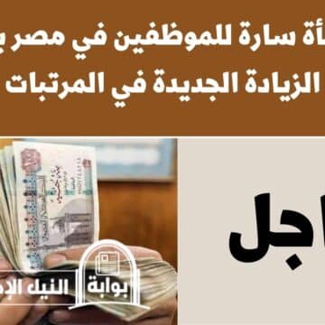 مفاجأة سارة للموظفين في مصر بشأن الزيادة الجديدة في المرتبات 7% لشهر يوليو