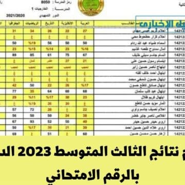 استعلام نتائج الثالث المتوسط 2023 الدور الأول بالرقم الامتحاني عبر موقع وزارة التربية العراقية جميع الولايات