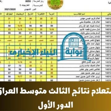 رابط استعلام نتائج الثالث متوسط العراق 2023 الدور الأول عبر موقع نتائجنا ورابط الوزارة epedu.gov.iq الرسمي