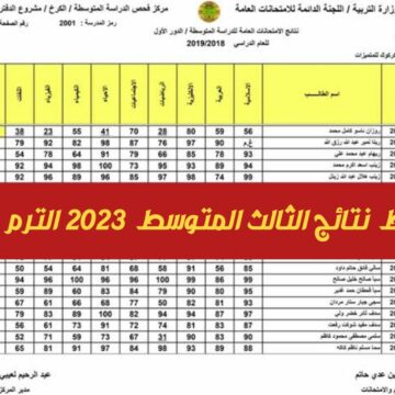 “لينك pdf” استخراج نتائج الثالث متوسط 2023 الدور الأول العراق