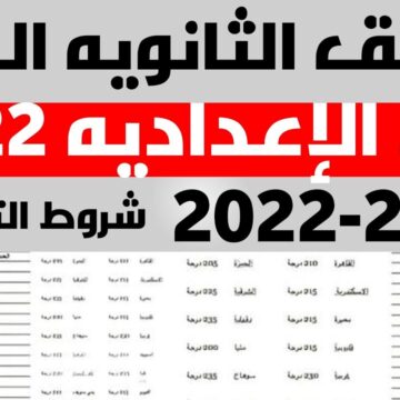 تنسيق الثانوية العامة 2023 محافظة الغربية والحد الأدنى للقبول بالصف الأول الثانوي المرحلة الثانية