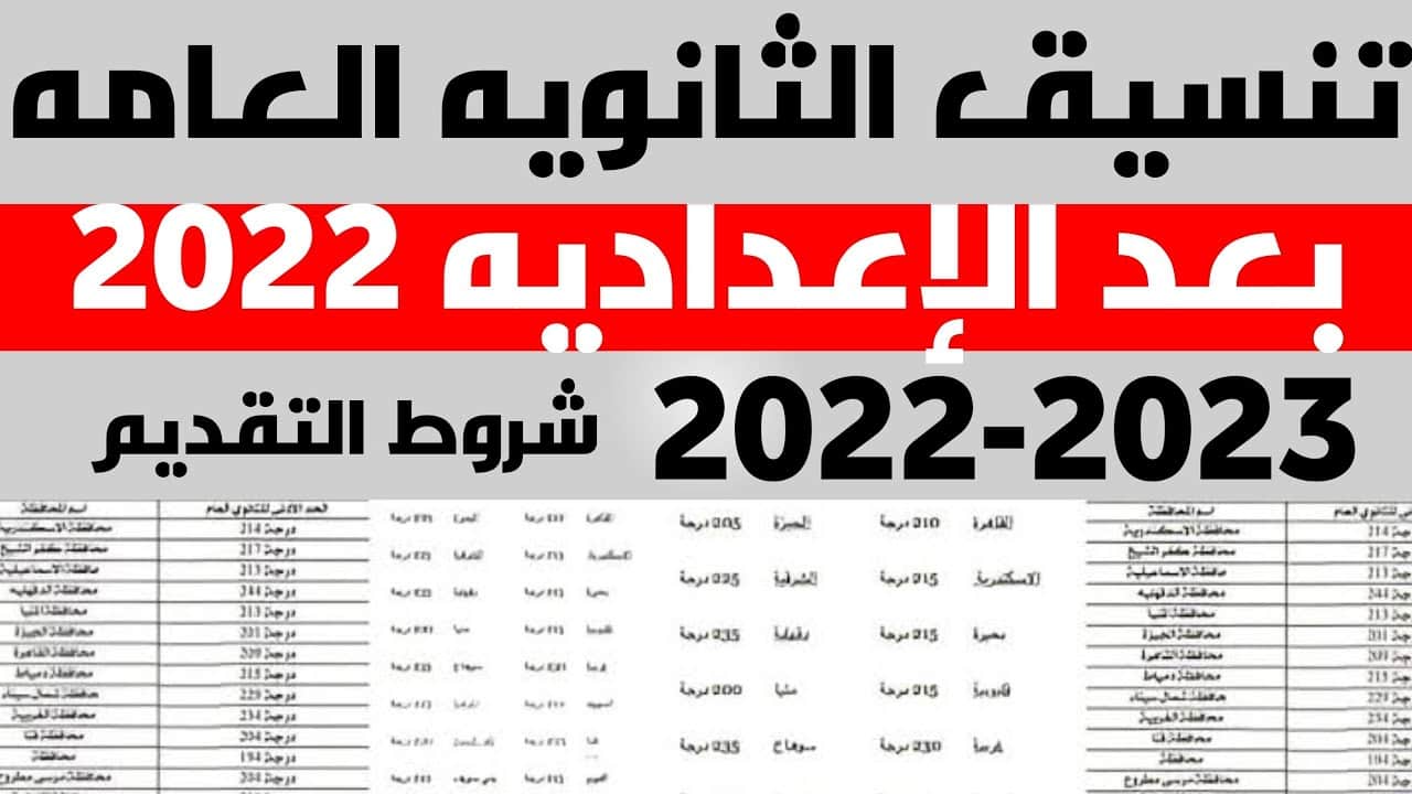 تنسيق الثانوية العامة 2023