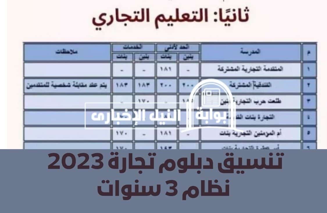 تنسيق دبلوم تجارة 2023 نظام 3 سنوات