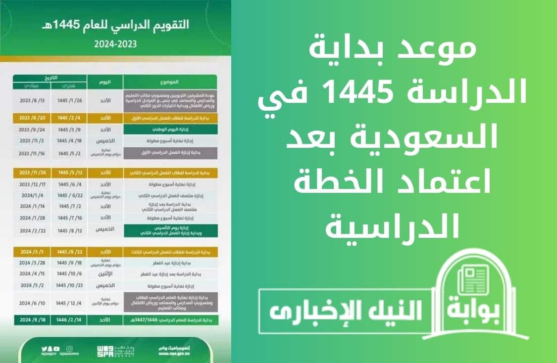 موعد بداية الدراسة 1445 في السعودية بعد اعتماد الخطة الدراسية للعام الدراسي الجديد