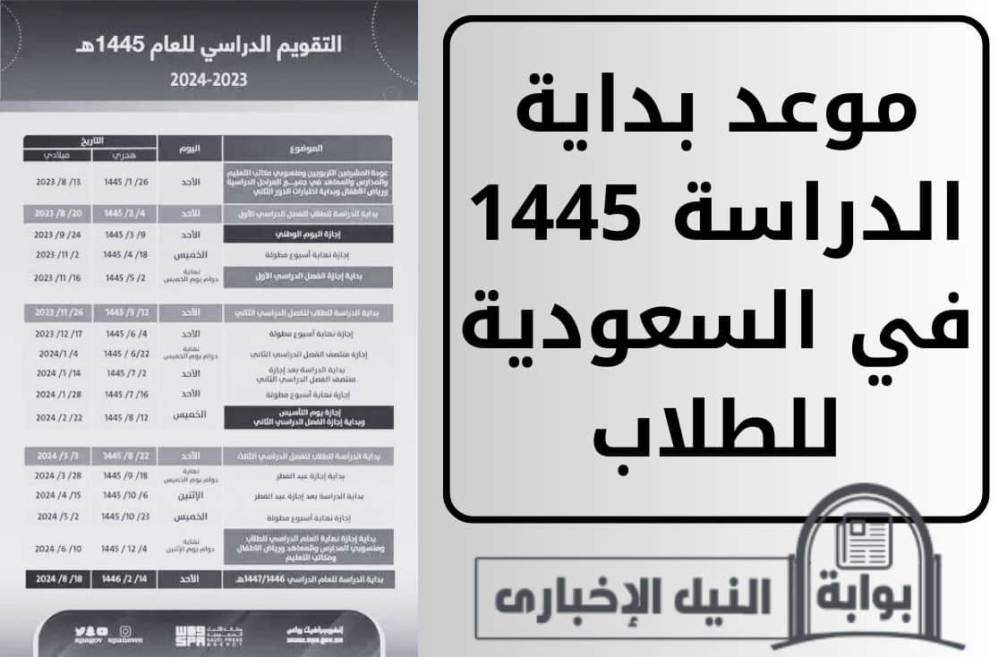 موعد بداية الدراسة 1445 في السعودية للطلاب في المدارس والجامعات بالمملكة