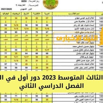نتائج الثالث المتوسط 2023 دور أول في العراق الفصل الدراسي الثاني جميع الولايات العراقية عبر وزارة التربية العراقية