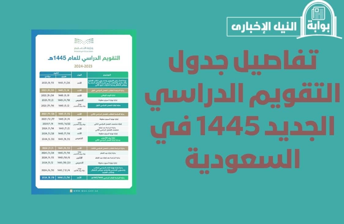 تفاصيل جدول التقويم الدراسي الجديد 1445 في السعودية بعد بدء الدراسة في المدارس والجامعات