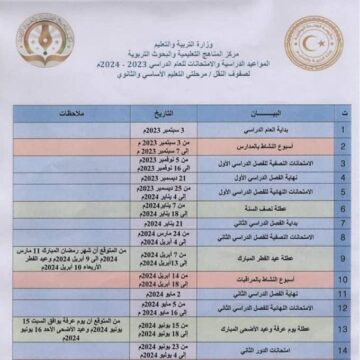 موعد بداية العام الدراسي الجديد في ليبيا 2023 – 2024 وتفاصيل الدراسة في رمضان